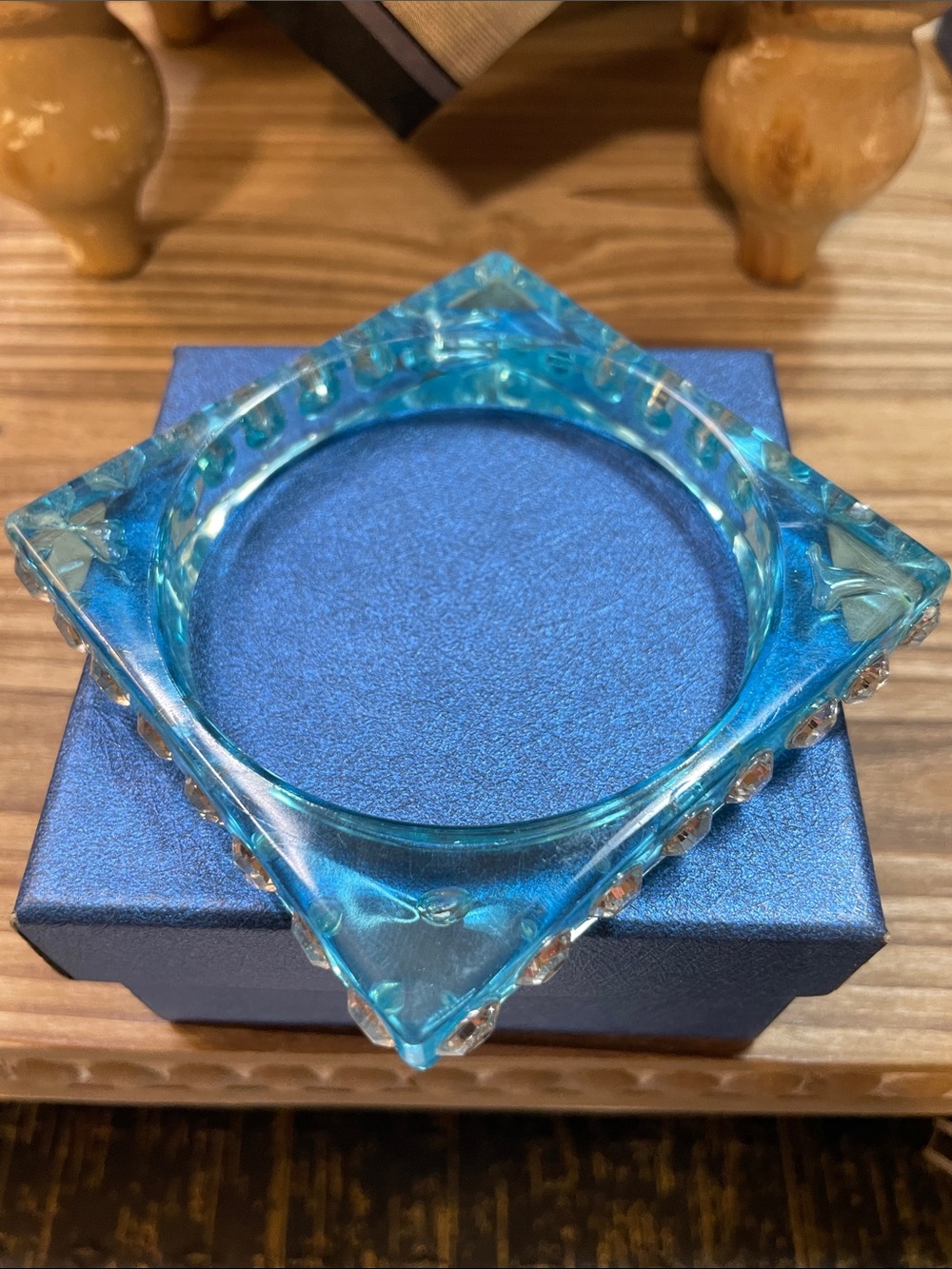 Blue Square Rhinestone Bracelet - Picture 5 of 6
